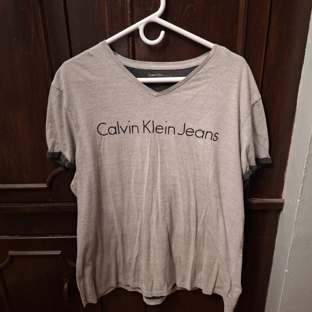 CALVIN KLEIN JEANS T-SHIRT, GREY, XL